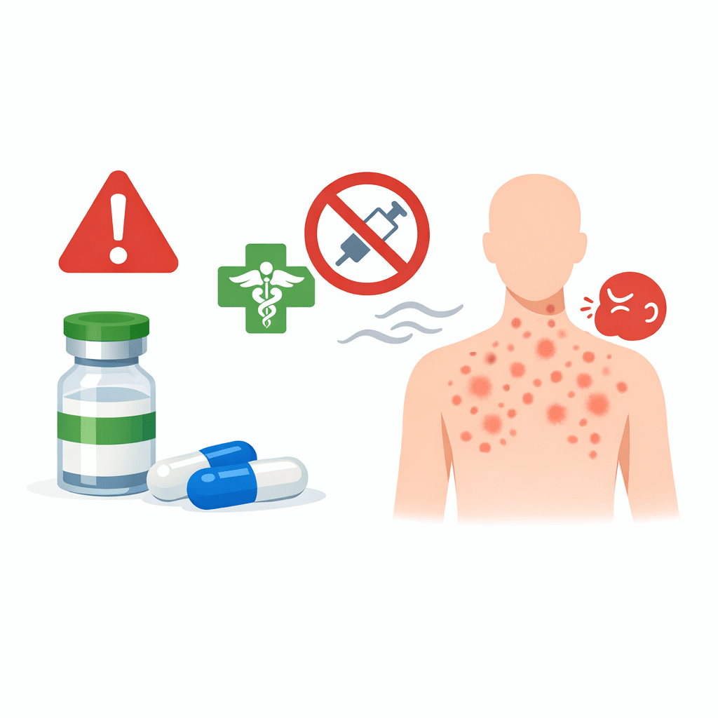 Illustration of Allergie à la pénicilline : symptômes et risques