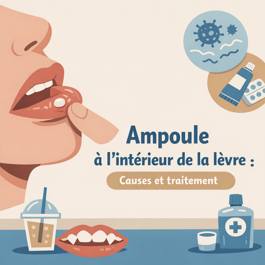 Illustration of Ampoule à l'intérieur de la lèvre : causes et traitement