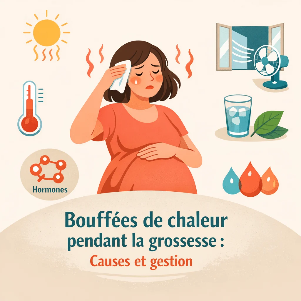 Bouffées de chaleur pendant la grossesse chez une femme enceinte, causes hormonales et gestion