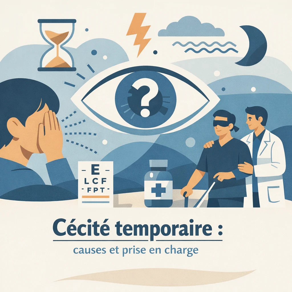 Cécité temporaire d'un œil, causes possibles et signes d'urgence justifiant un avis médical rapide