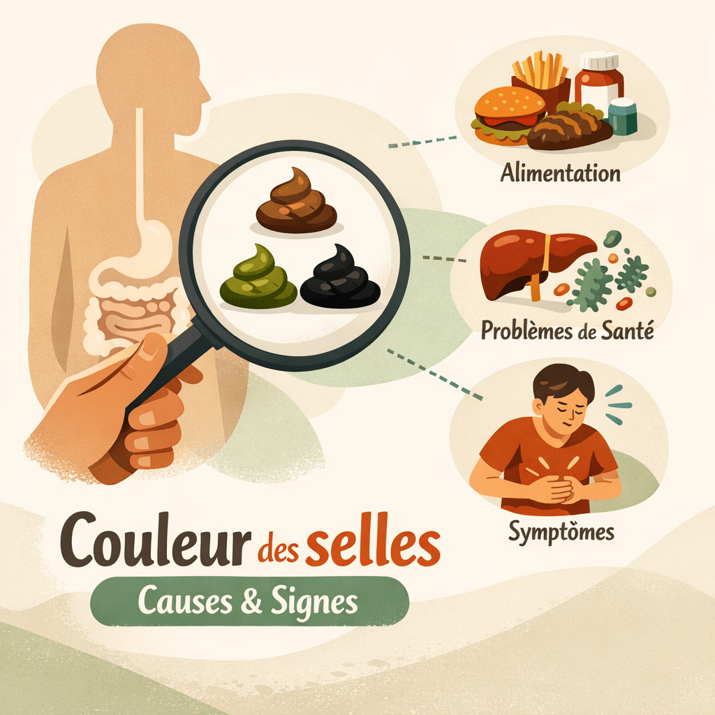 Illustration of Couleur des selles : comprendre les causes et signes associés