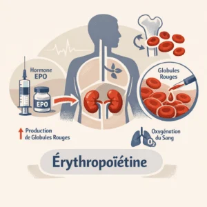Érythropoïétine (EPO) dosée dans le sang, hormone qui stimule la production de globules rouges
