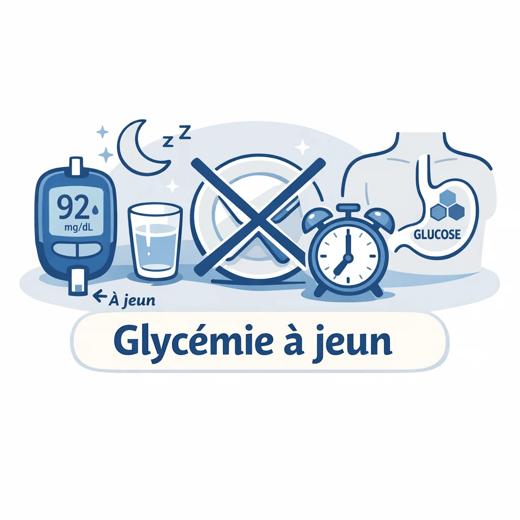 Glycémie à jeun mesurée dans le sang pour dépister le diabète et le prédiabète
