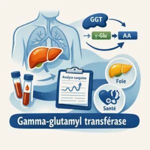 Tube de prise de sang en laboratoire pour le dosage de la gamma-GT et du bilan hépatique