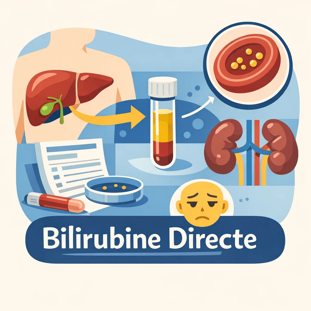 Bilirubine directe (conjuguée) dosée dans le sang pour explorer le foie et les voies biliaires
