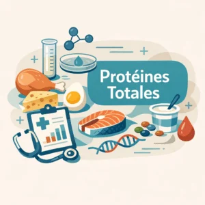 Protéines totales dosées dans le sang, avec valeurs normales et fractions albumine et globulines