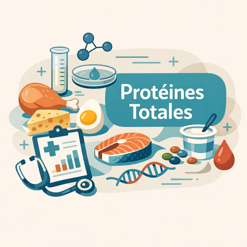 Protéines totales dosées dans le sang, avec valeurs normales et fractions albumine et globulines