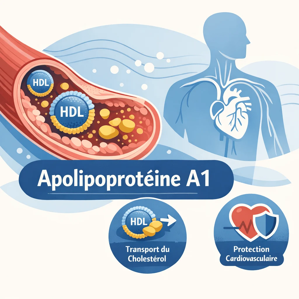 Apolipoprotéine A1 dosée dans le sang, protéine associée au bon cholestérol HDL