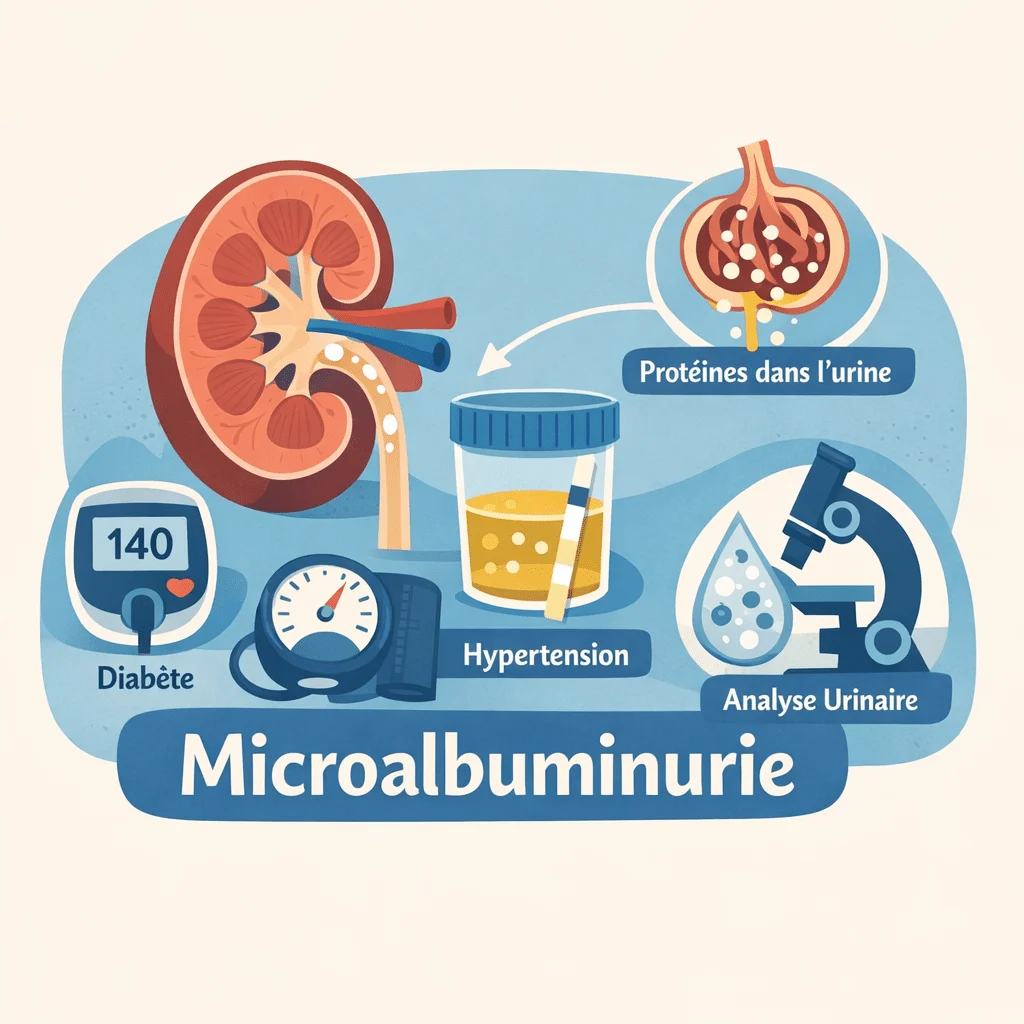 Microalbuminurie mesurée dans les urines pour détecter précocement une atteinte rénale