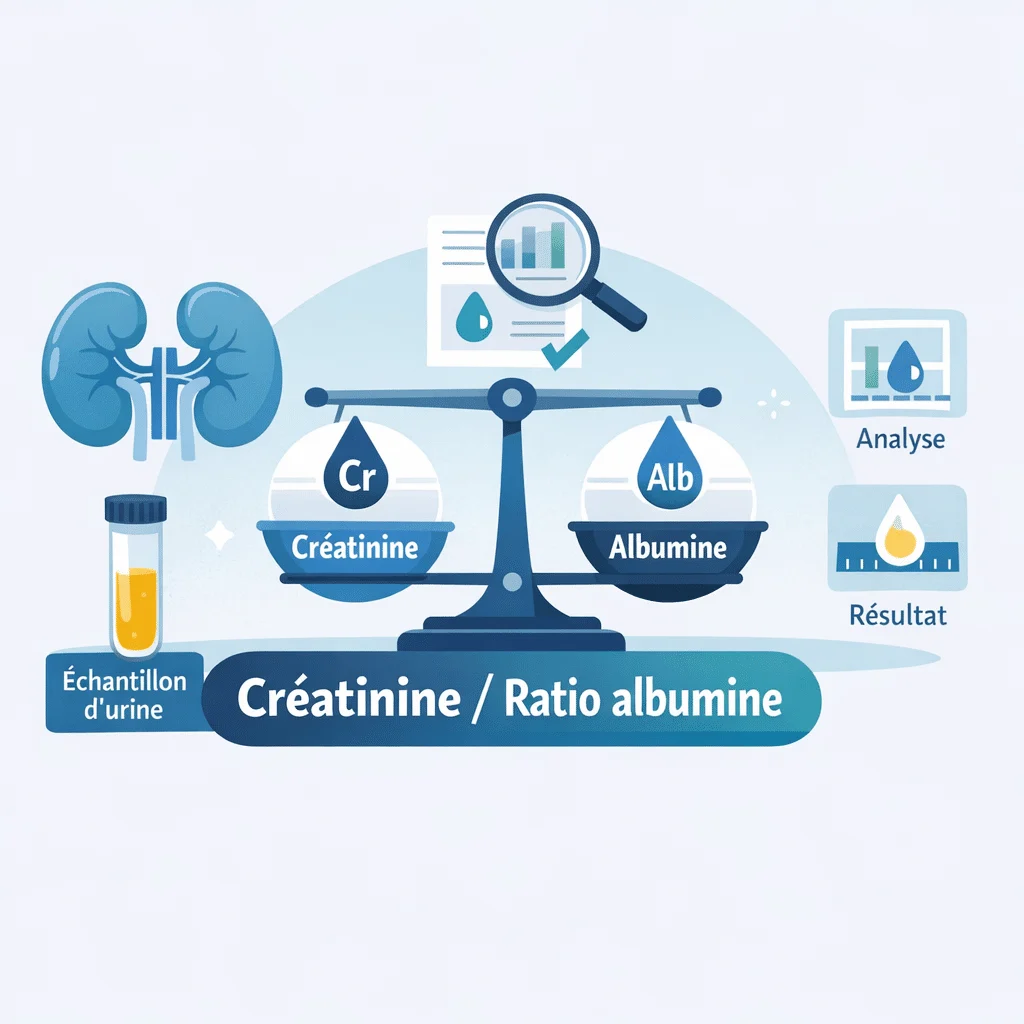 Ratio albumine/créatinine urinaire (RAC) pour dépister une atteinte rénale débutante