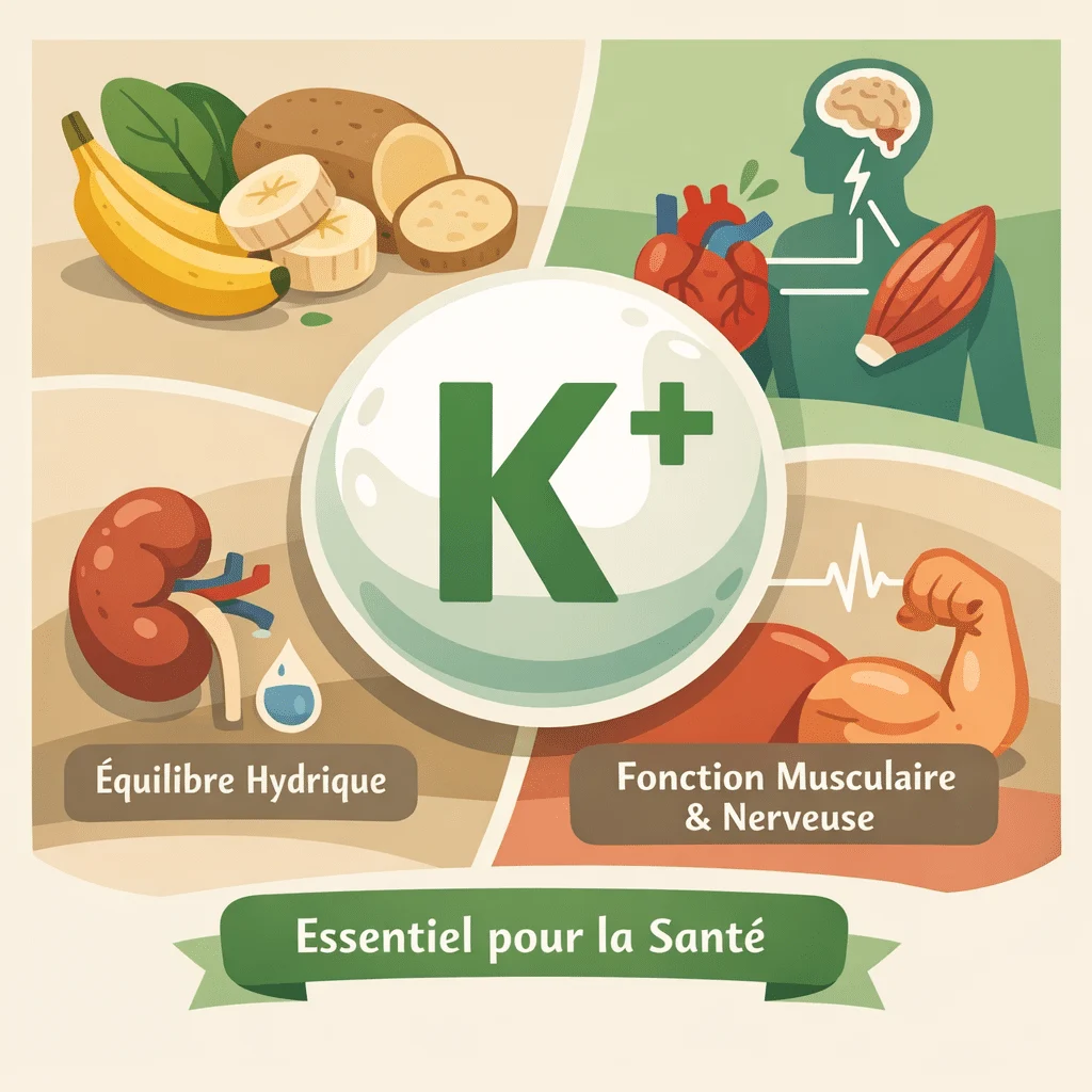 Compte-rendu de laboratoire affichant la ligne Potassium (K+) avec sa valeur en mmol/L