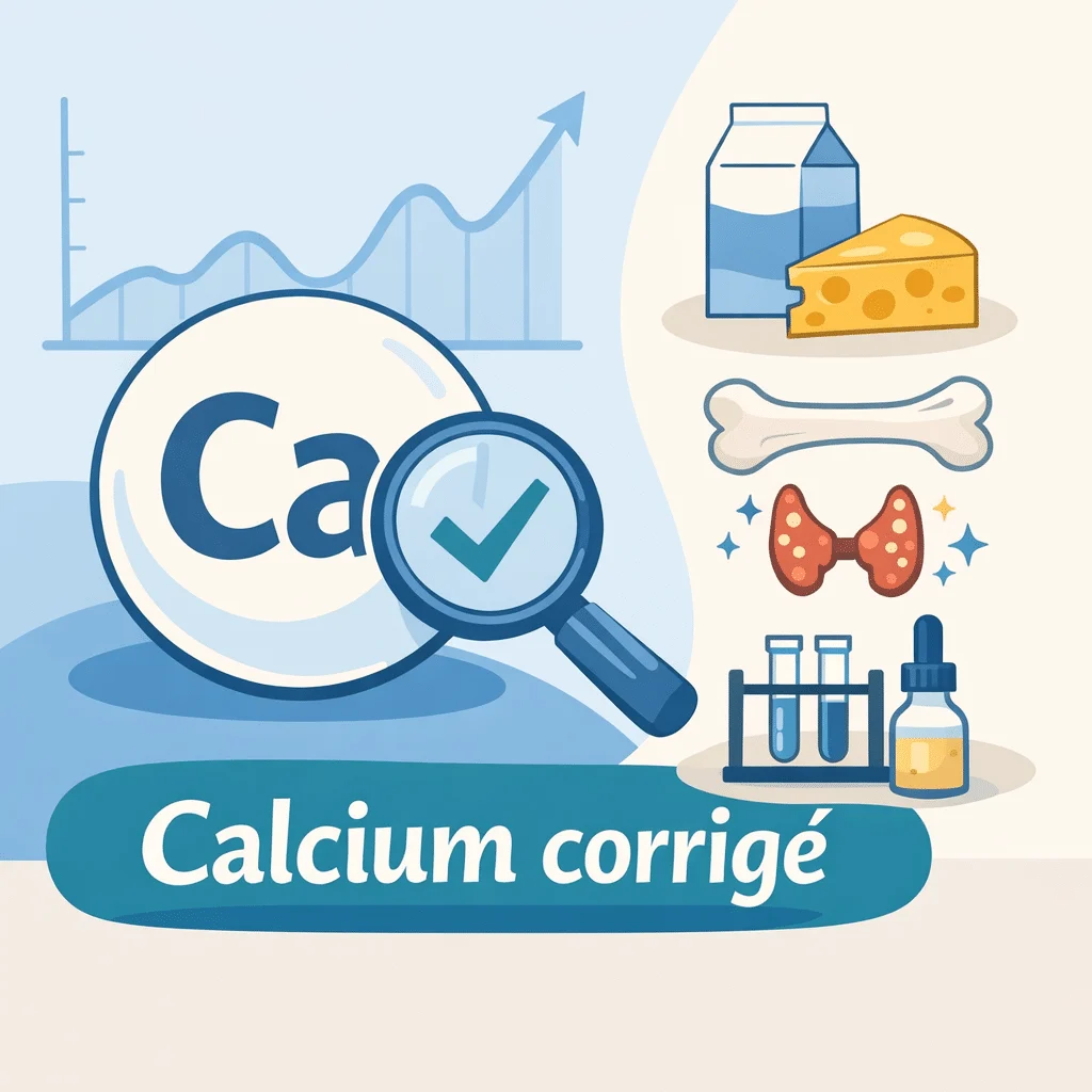 Calcium corrigé calculé à partir de la calcémie et de l'albumine pour une mesure fiable du calcium