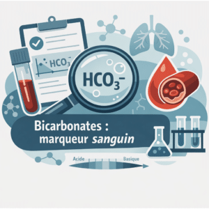 Bicarbonate sanguin mesuré dans le sang pour évaluer l'équilibre acido-basique de l'organisme
