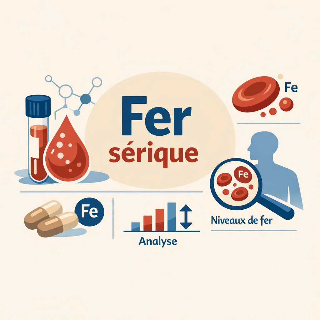 Fer sérique dosé dans le sang pour explorer une carence ou une surcharge en fer