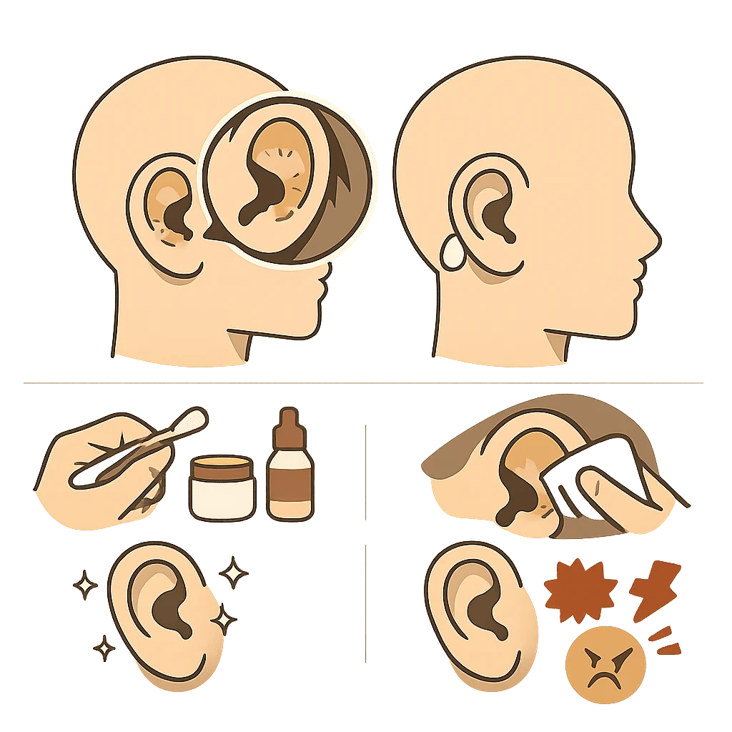 Croûtes dans les oreilles avec leurs causes, leurs symptômes et leurs traitements