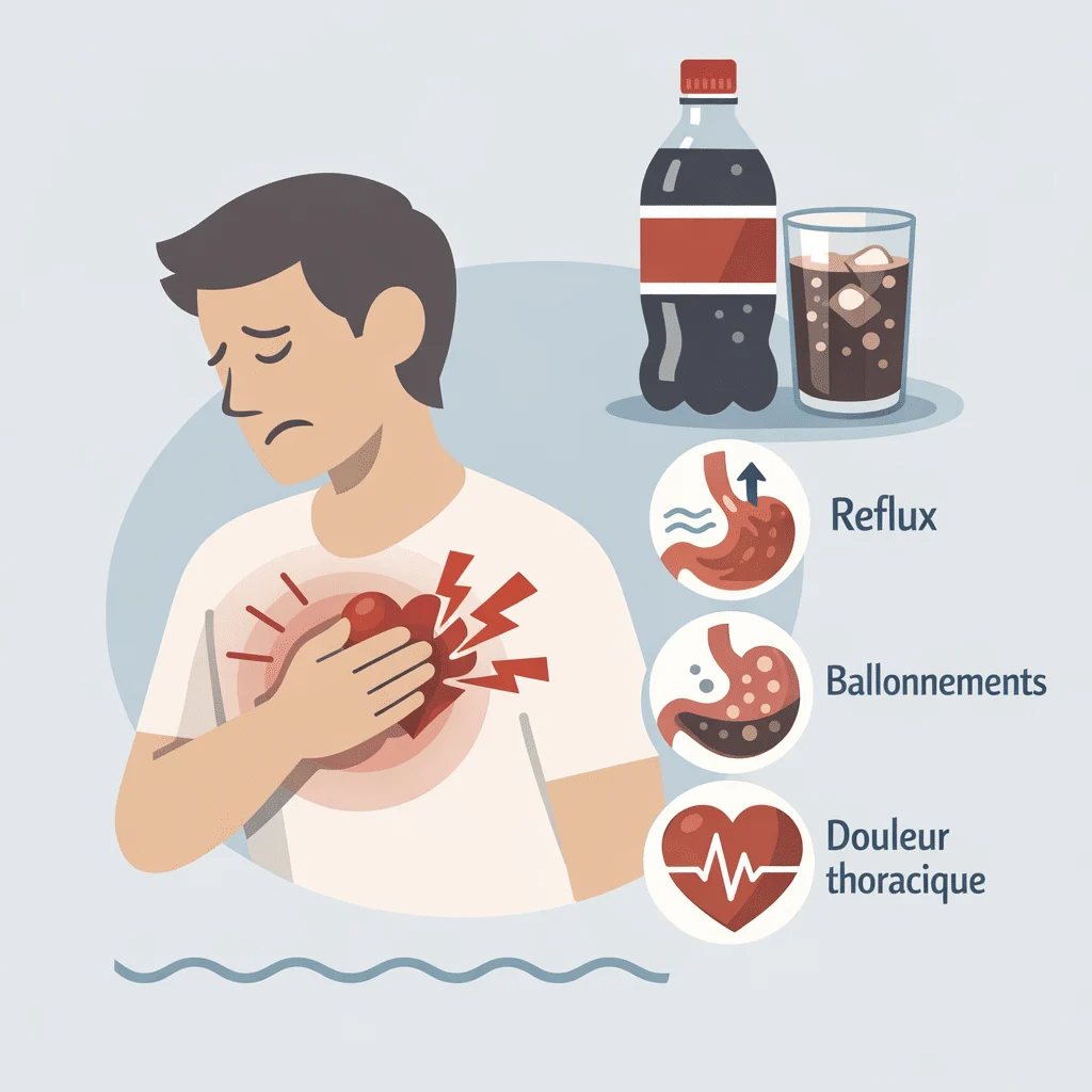 Douleur à la poitrine après avoir bu du soda, avec ses causes, ses signes et ses solutions