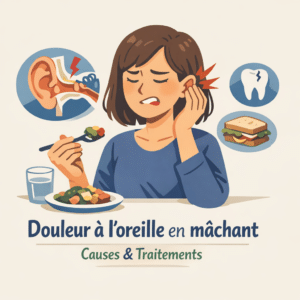 Illustration of Douleur à l'oreille en mâchant : causes et prise en charge