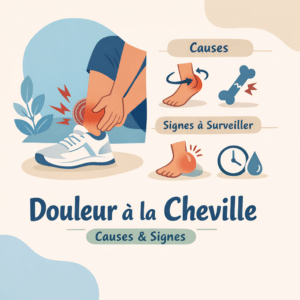 Illustration of Douleur soudaine à la cheville : causes et signes à surveiller