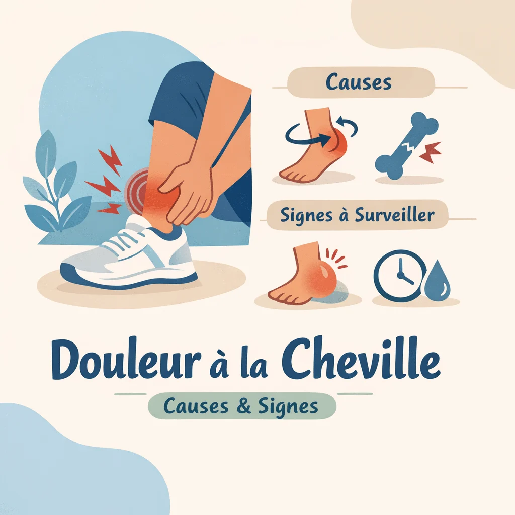 Douleur soudaine à la cheville tenue à deux mains, causes possibles et signes à surveiller