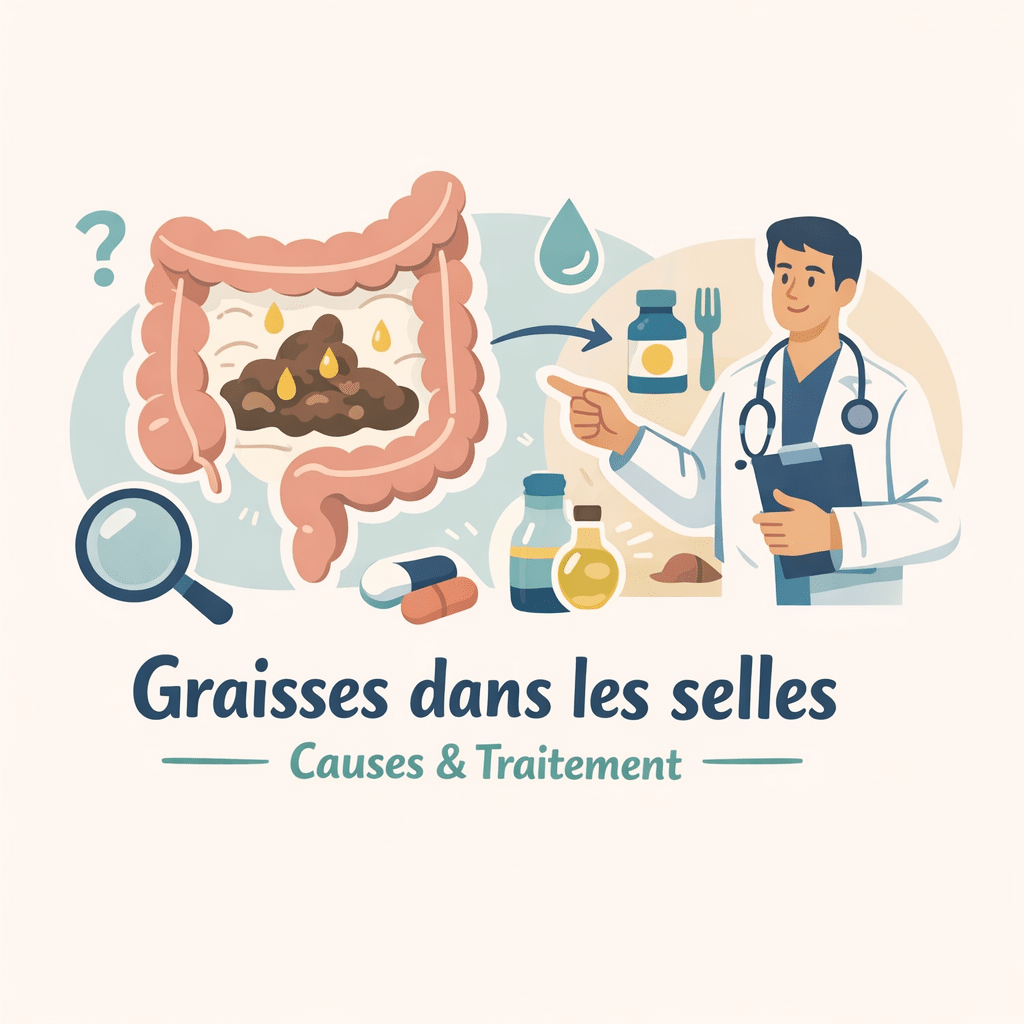 Illustration of Graisses dans les selles : causes et traitement expliqués