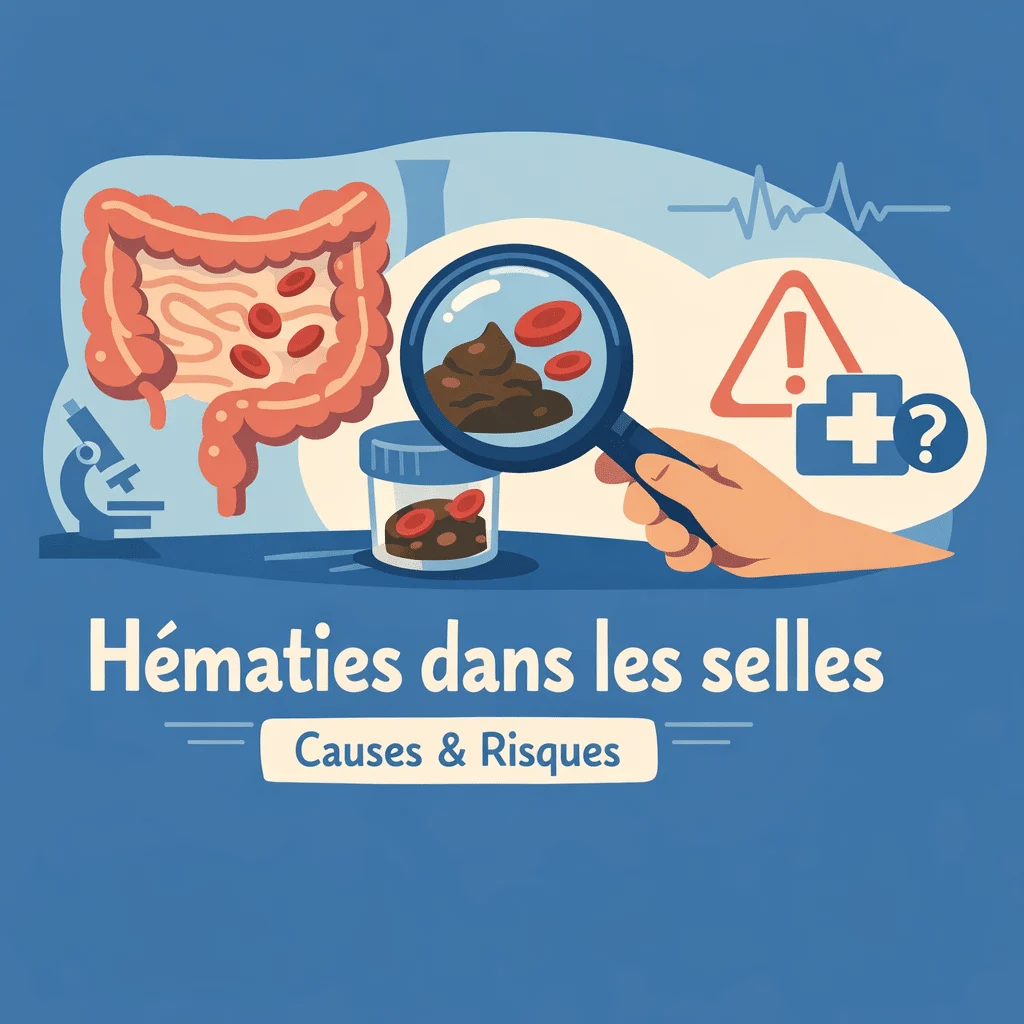 Sang dans les selles recherché par un test d'hématies, causes possibles et examens de contrôle