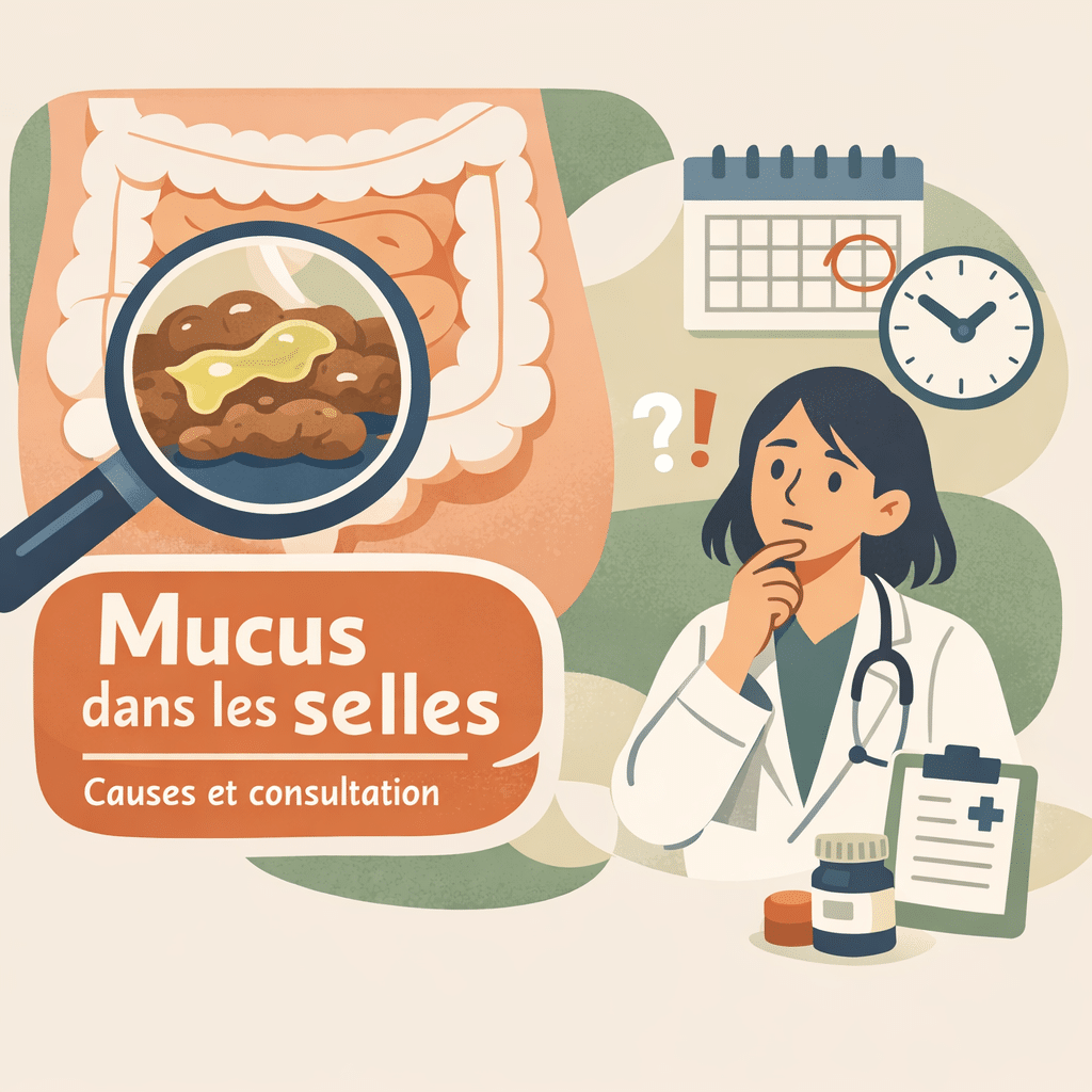 Illustration of Mucus dans les selles : causes et quand consulter