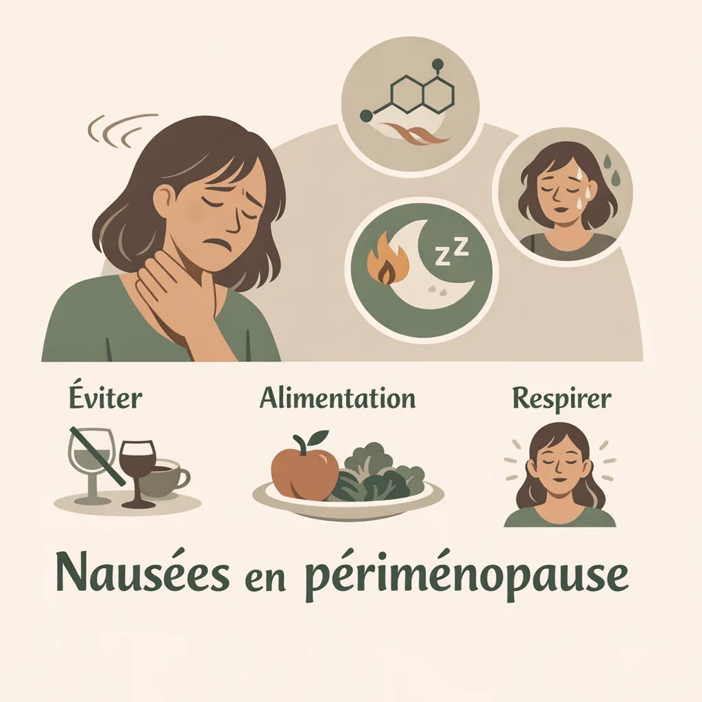 Nausées en périménopause liées aux variations hormonales, avec leurs causes et leurs solutions