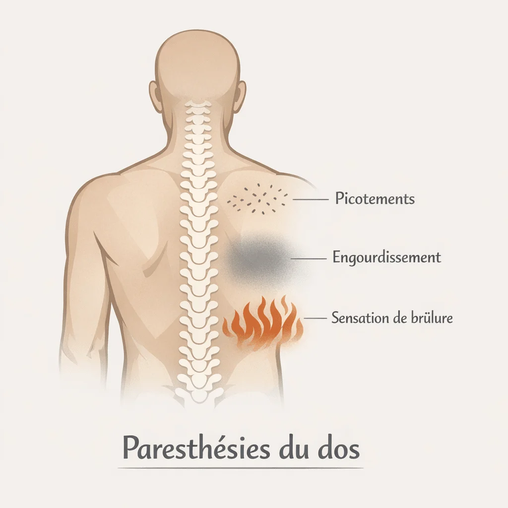 Paresthésie du dos, fourmillements, avec ses causes, ses symptômes et ses traitements