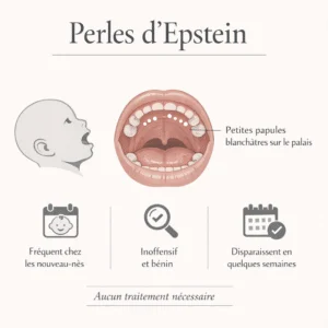 Perles d'Epstein, petits kystes blancs bénins de la bouche du nourrisson, pour rassurer les parents