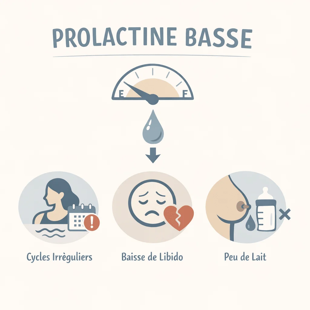 Prolactine basse dans le sang avec ses causes, ses symptômes et ses traitements
