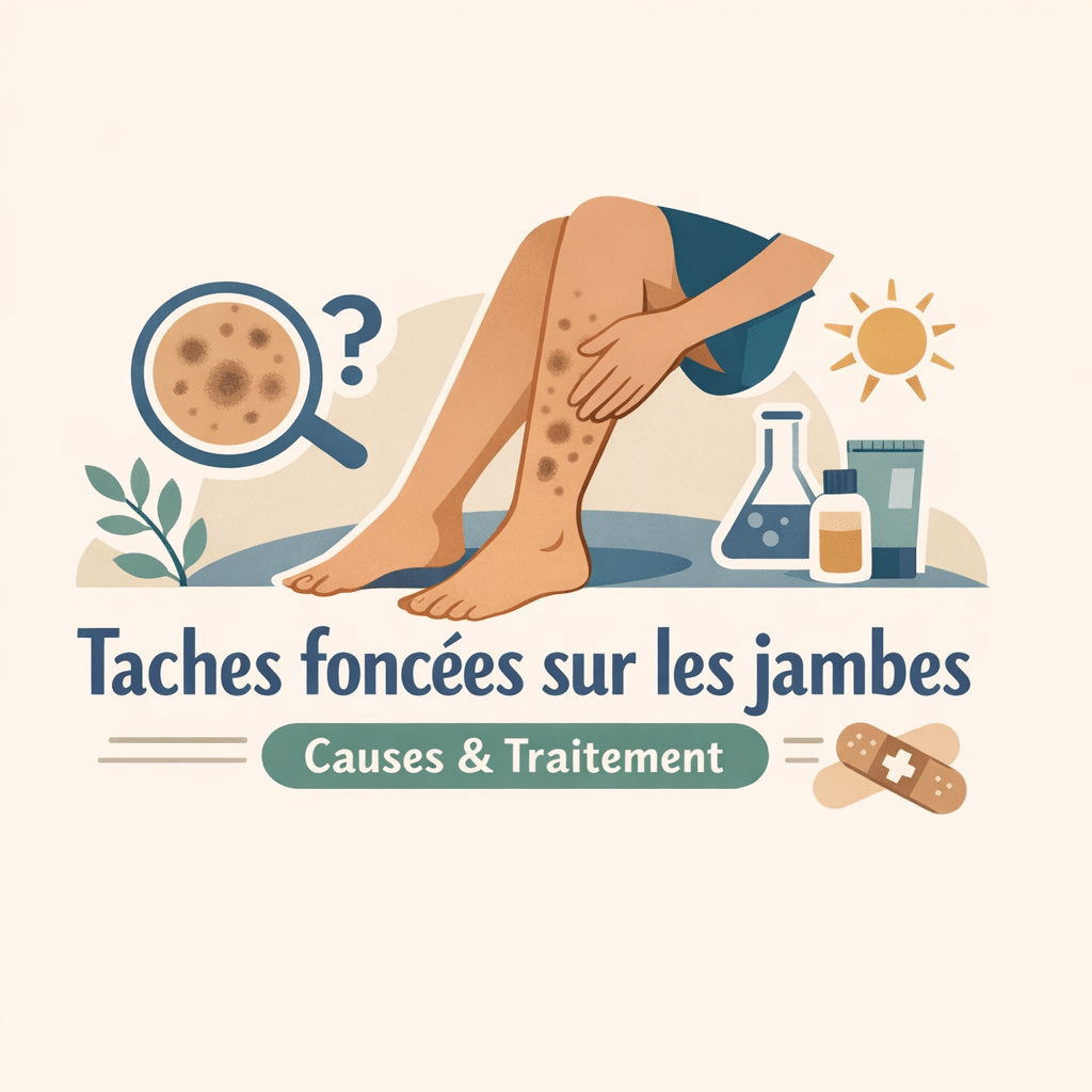 Illustration of Taches foncées sur les jambes : causes et traitement