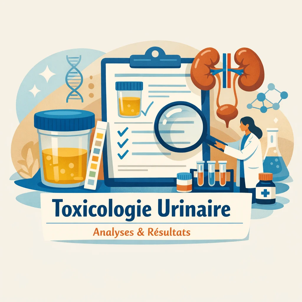 Toxicologie urinaire analysée au laboratoire pour détecter des substances dans les urines