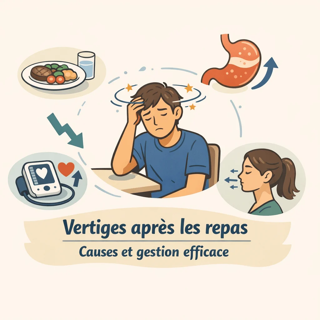 Vertiges après les repas, avec leurs causes digestives et circulatoires et comment les gérer