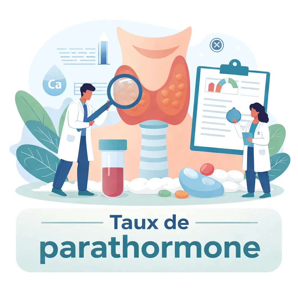 Compte rendu de laboratoire affichant un résultat de dosage de la parathormone (PTH)