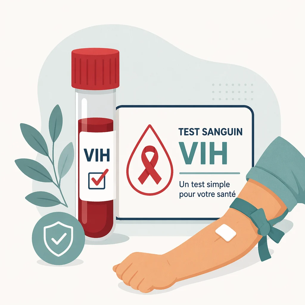 Dépistage du VIH par prise de sang avec la lecture des résultats d'analyse