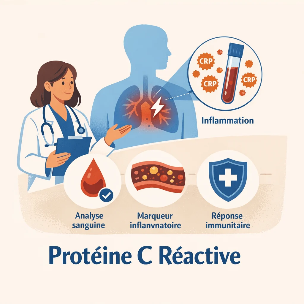 CRP, protéine C réactive, dosée dans le sang comme marqueur d'inflammation