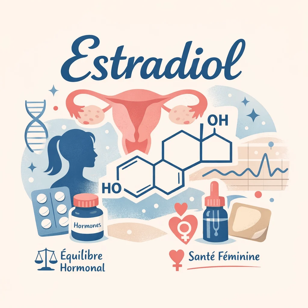 Courbe de l'estradiol au fil du cycle menstruel avec le pic ovulatoire et le plateau de la phase lutéale