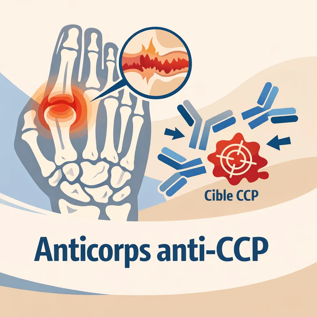 Anticorps anti-CCP dans le sang, marqueur de la polyarthrite rhumatoïde, et leur interprétation