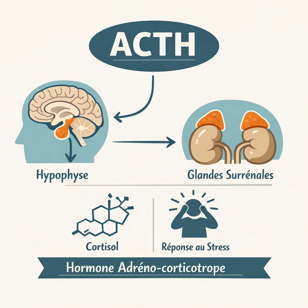 ACTH, hormone hypophysaire, dosée dans le sang avec son taux normal et son interprétation