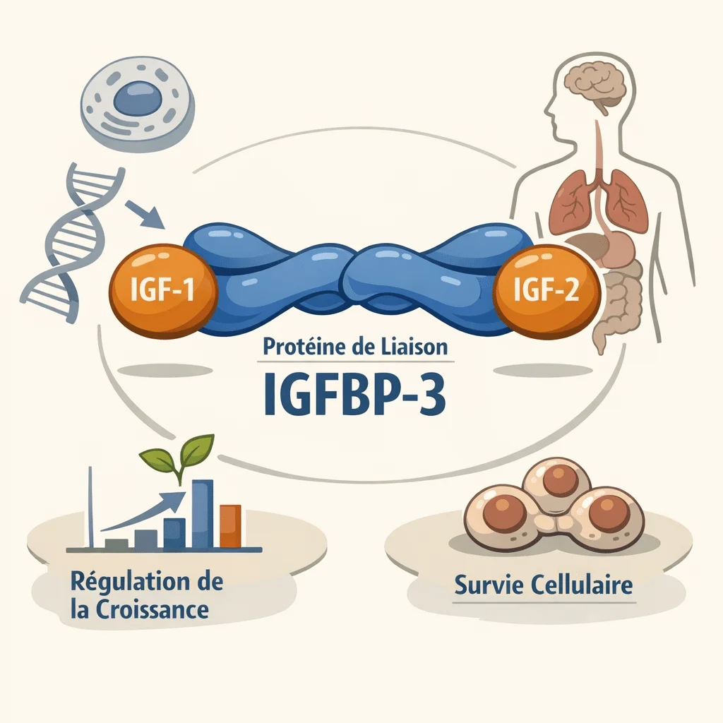 IGFBP-3 dosée dans le sang, indicateur lié à l'hormone de croissance