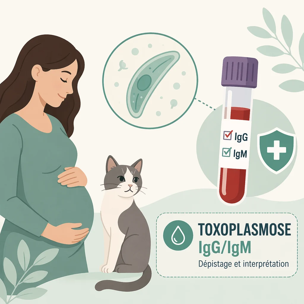 Sérologie de la toxoplasmose avec la lecture des résultats IgG et IgM