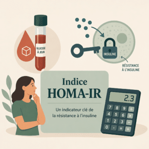 Bilan sanguin avec dosage de la glycémie et de l'insuline à jeun pour calculer l'indice HOMA-IR