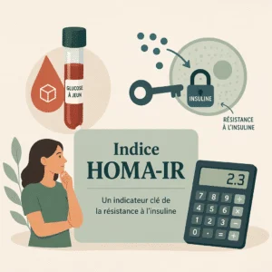 Bilan sanguin avec dosage de la glycémie et de l'insuline à jeun pour calculer l'indice HOMA-IR