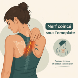 Nerf coincé au niveau de l'omoplate, avec symptômes, causes et solutions pour soulager la douleur