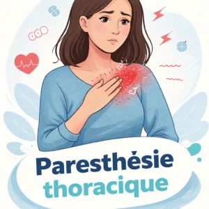Paresthésie thoracique : zone des sensations anormales sur le thorax et trajet des nerfs intercostaux