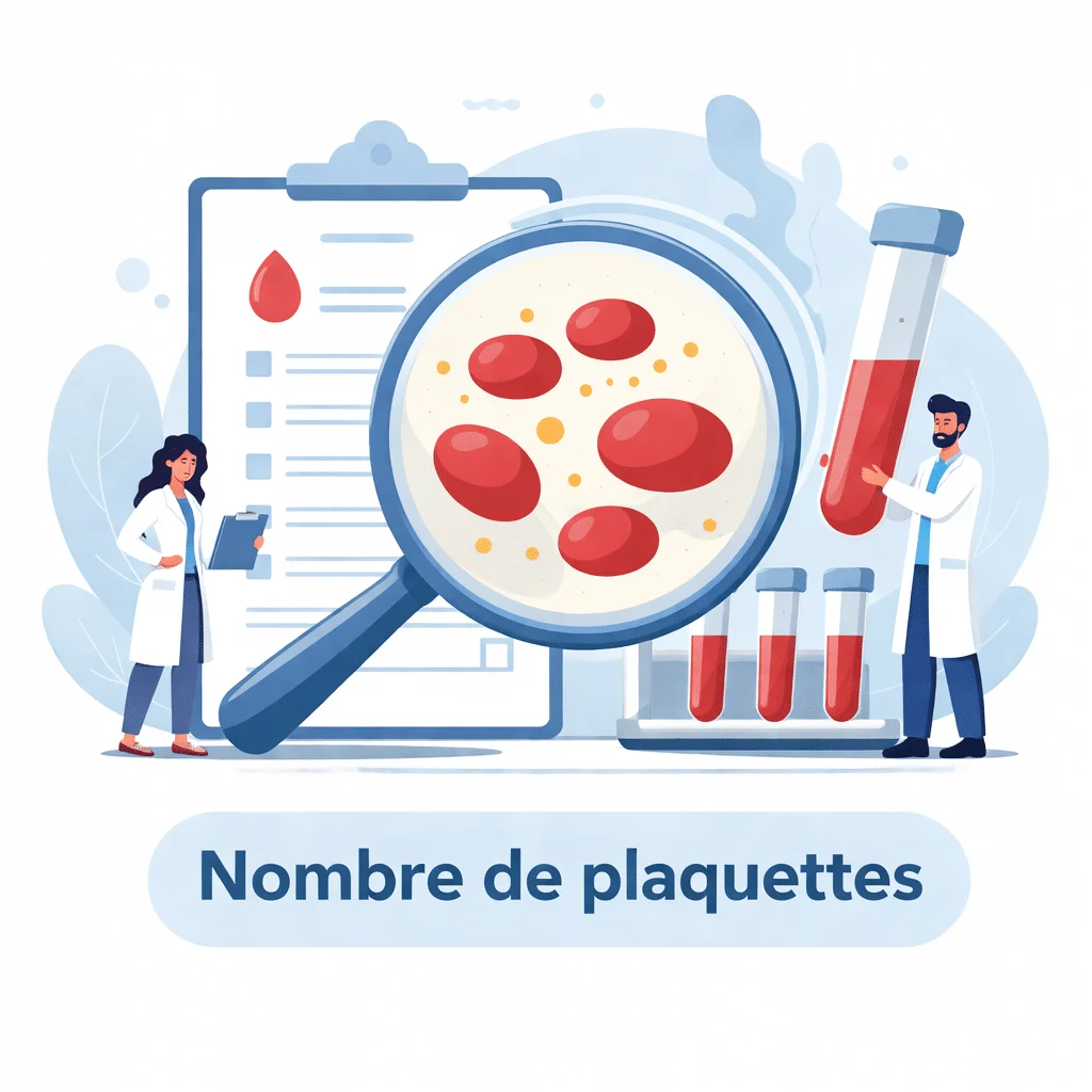 Numération des plaquettes sanguines pour évaluer la coagulation et un risque de saignement