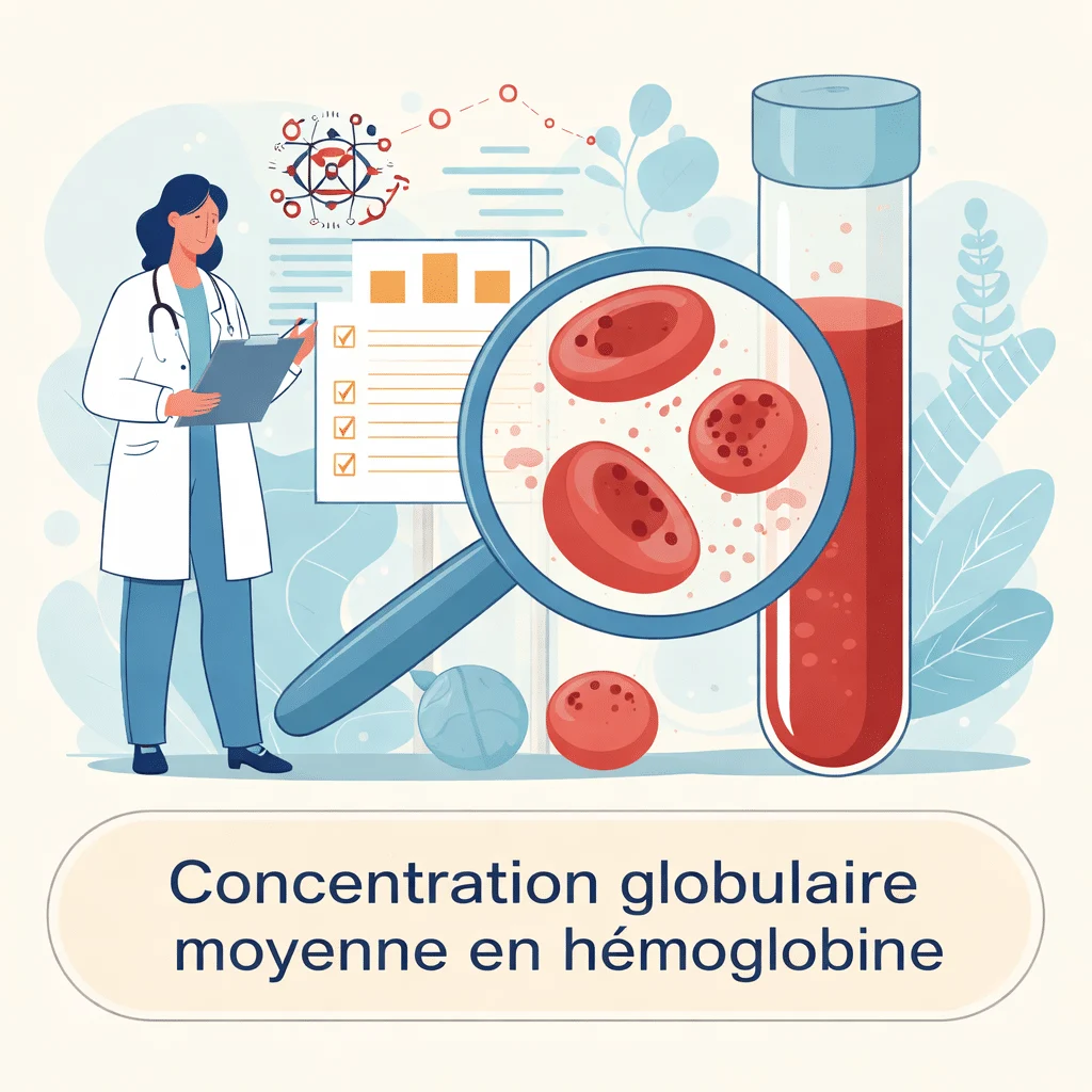 CCMH calculée sur l'hémogramme, concentration moyenne en hémoglobine des globules rouges