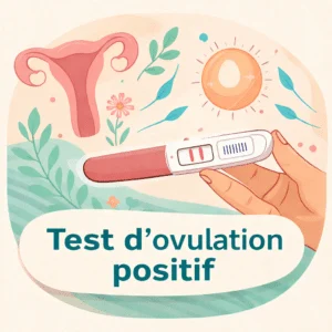 Test d'ovulation positif détectant le pic de LH pour repérer la période fertile
