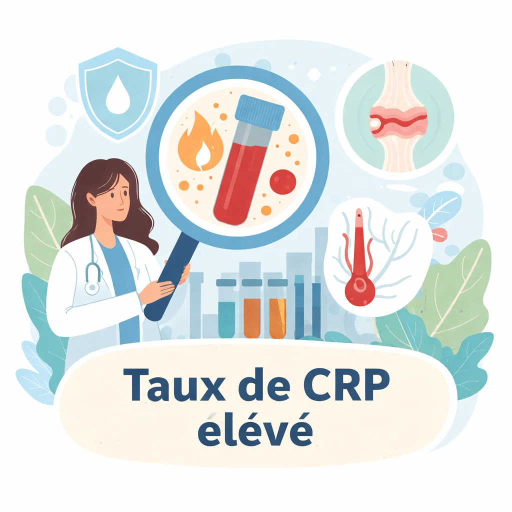CRP élevée dans le sang, marqueur d'inflammation, avec ses causes et son interprétation