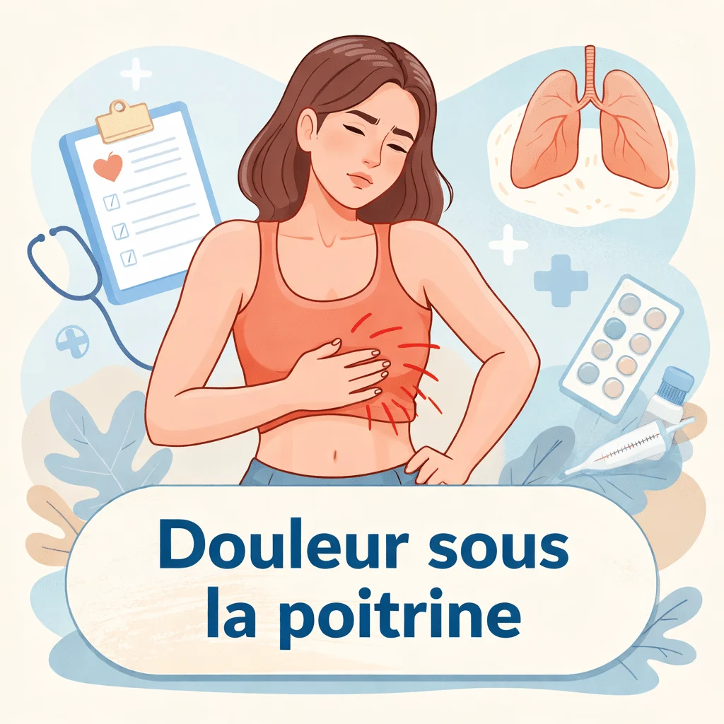 Douleur sous la poitrine avec ses causes possibles et ses symptômes associés